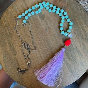 Plunder Mixed Material Tassel Necklace